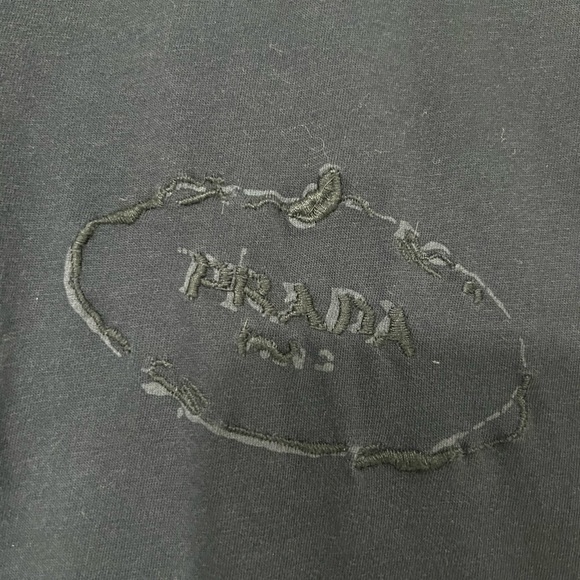 Men’s Prada Button Up Shirt Top Polo Navy Blue - Picture 4 of 5